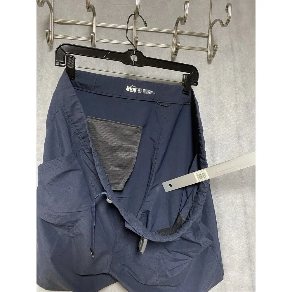 REI Co-Op Short Men XXL Blue Belted Outdoors Hiking Ripstop Performance Nylon 46